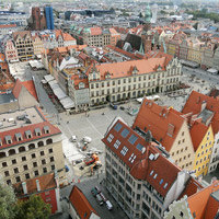 Breslau Blick von der Elisabethkirche auf den Marktplatz