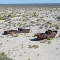 Usbekistan Moynaq Schiffwracks in de Aralseewüste