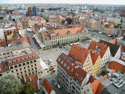Blick von der Elisabethkirche auf den Marktplatz